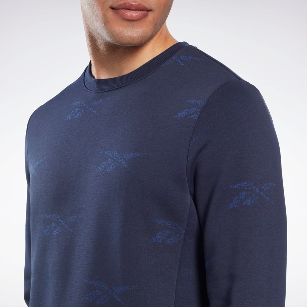 Reebok Reebok Identity Vector Fleece Crew Sweatshirt Laivastonsininen | XYPMAL-923