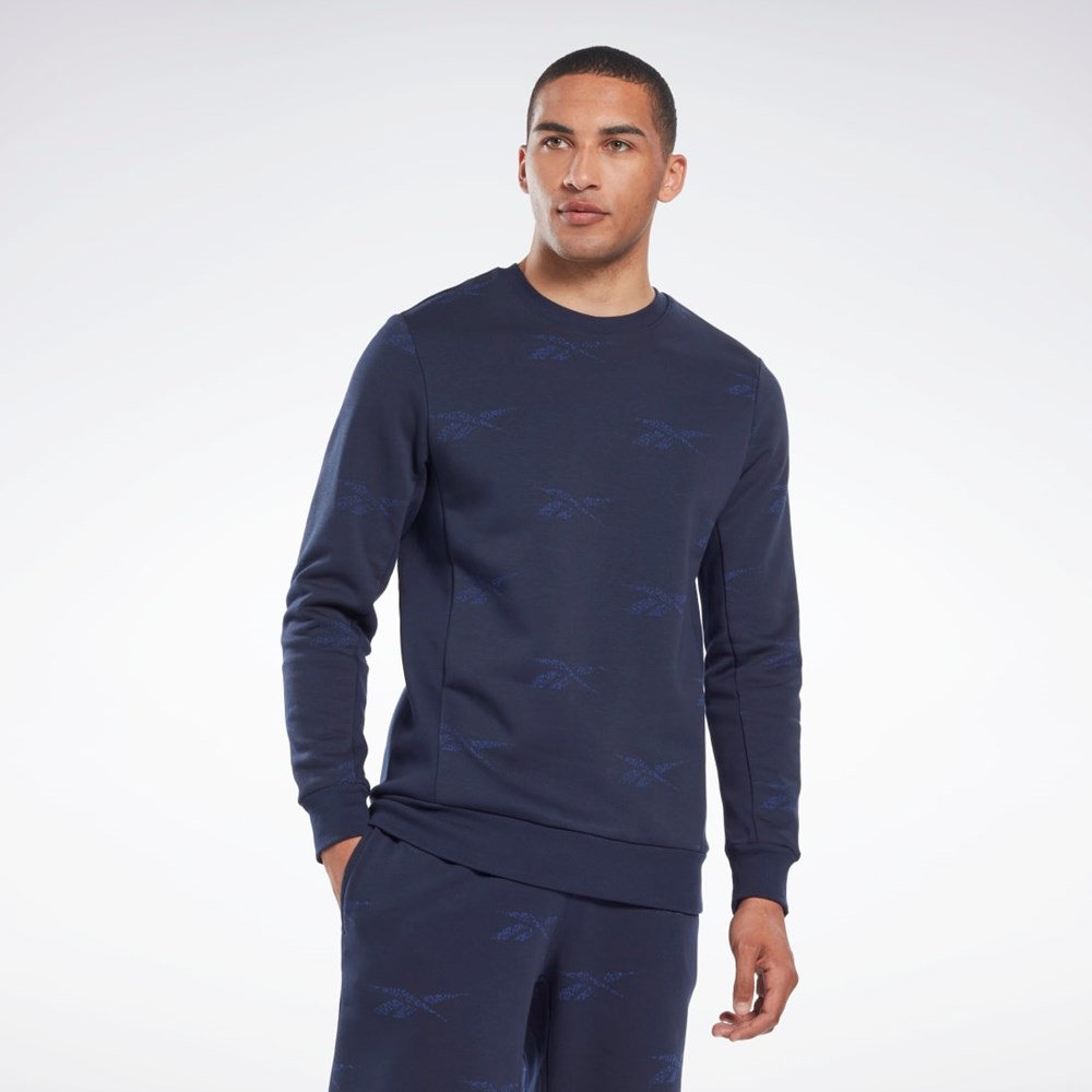 Reebok Reebok Identity Vector Fleece Crew Sweatshirt Laivastonsininen | XYPMAL-923