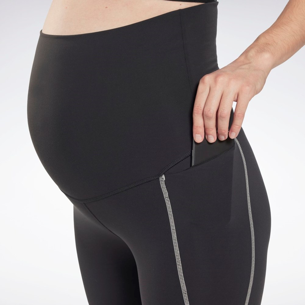 Reebok Reebok Lux 2.0 Maternity Leggings Mustat | YMSGRF-349