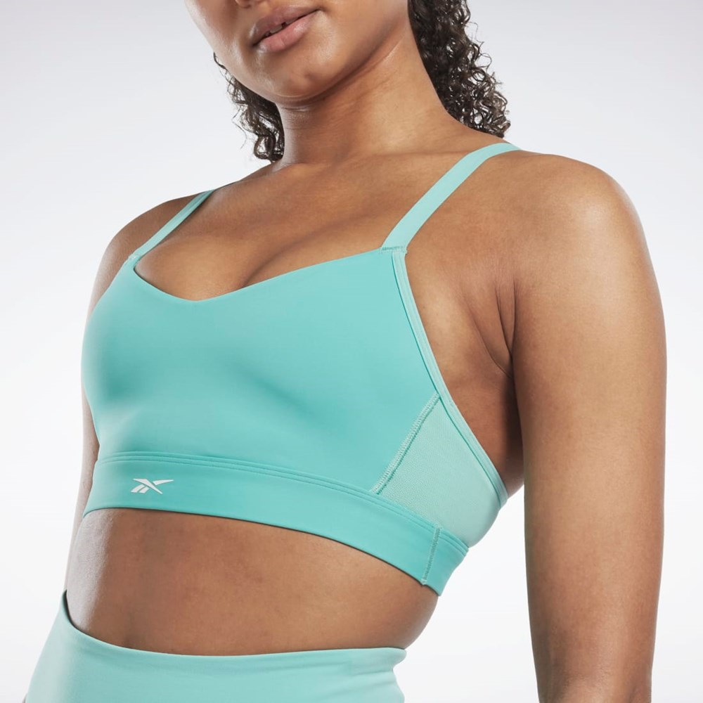 Reebok Reebok Lux Strappy Sports Bra Semi Classic Teal | EDUGHC-549