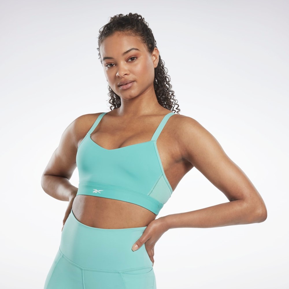 Reebok Reebok Lux Strappy Sports Bra Semi Classic Teal | EDUGHC-549