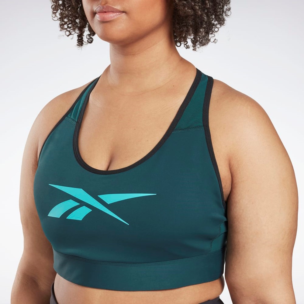Reebok Reebok Lux Vector Racer Sports Bra (Plus Size) Vihreä | HDAZNB-032