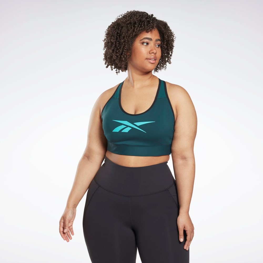 Reebok Reebok Lux Vector Racer Sports Bra (Plus Size) Vihreä | HDAZNB-032