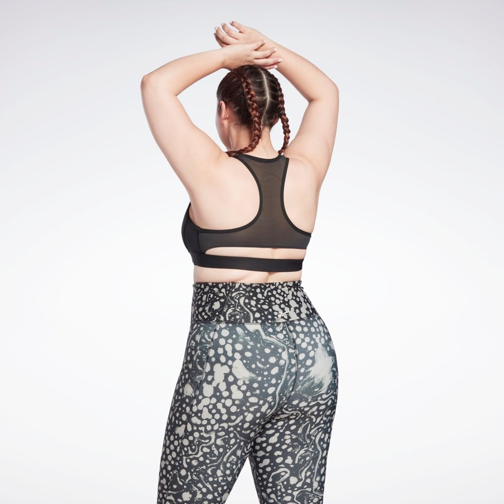 Reebok Reebok Lux Vector Racer Sports Bra (Plus Size) Mustat | NKPAIX-536