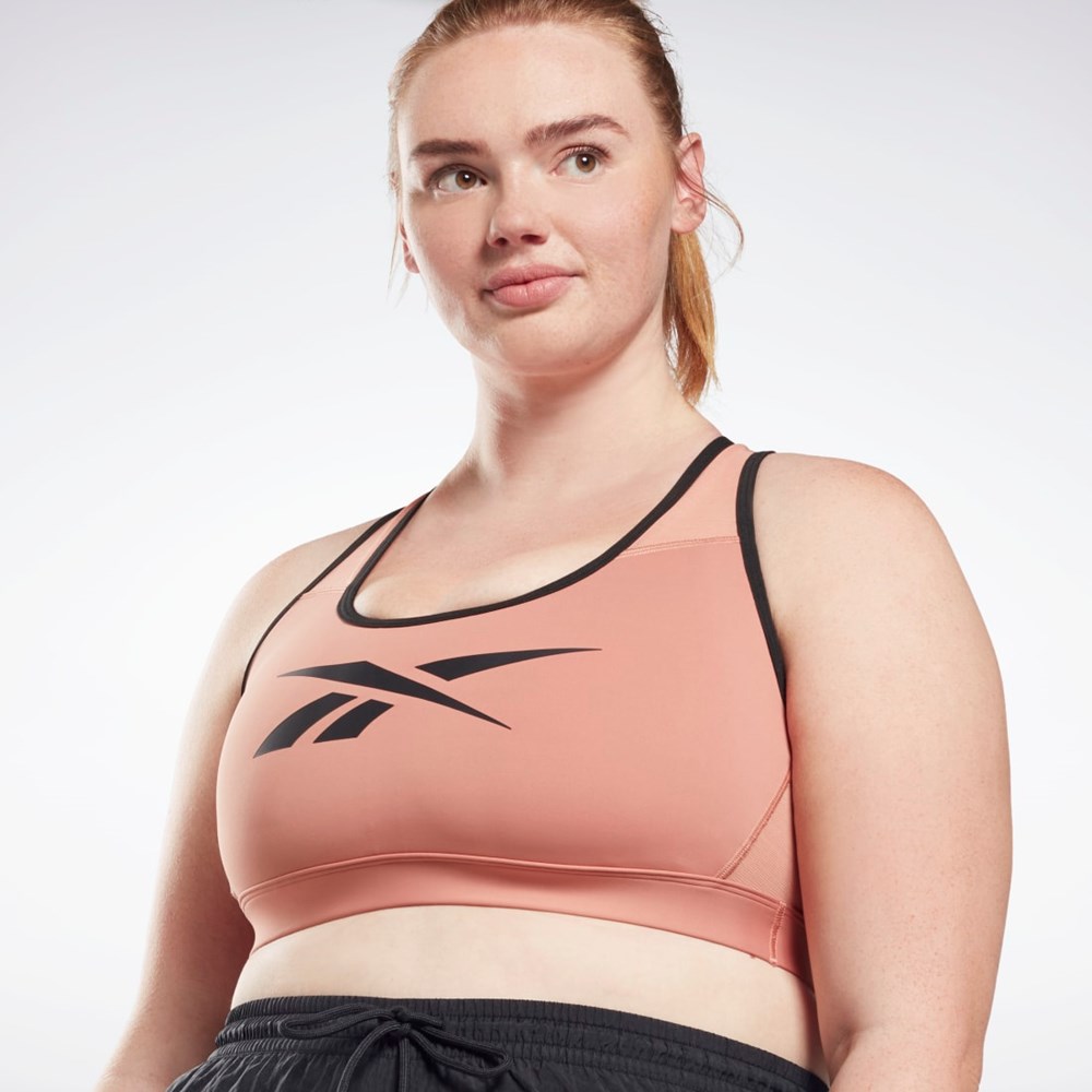 Reebok Reebok Lux Vector Racer Sports Bra (Plus Size) Koralli | PBLMQX-761