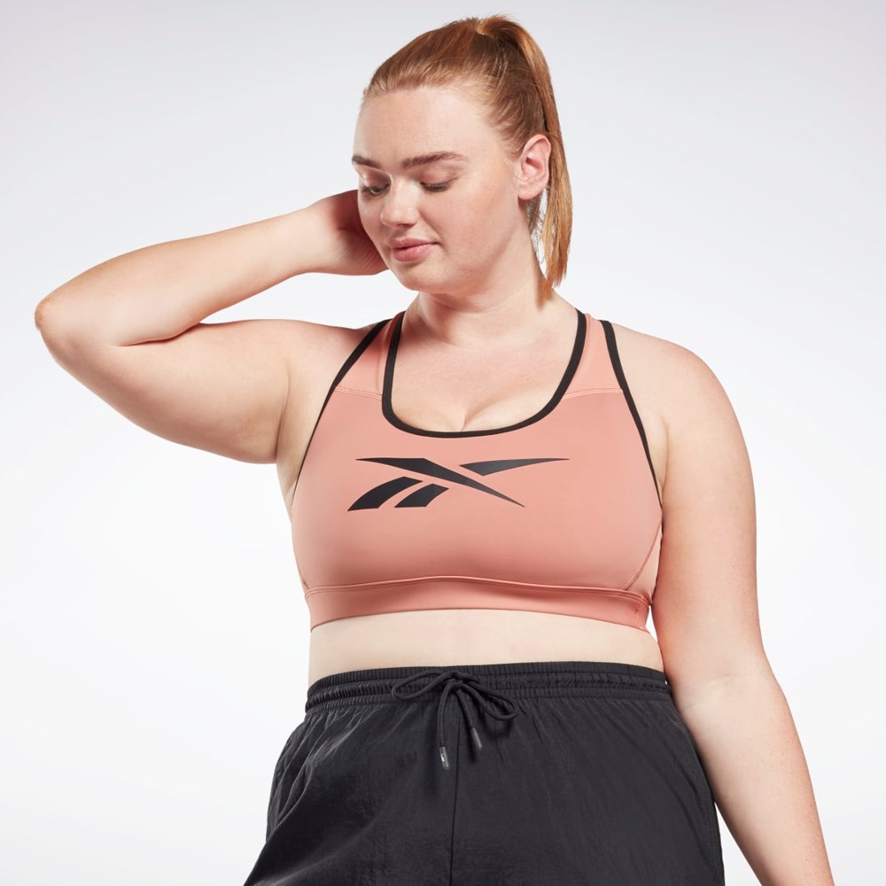 Reebok Reebok Lux Vector Racer Sports Bra (Plus Size) Koralli | PBLMQX-761