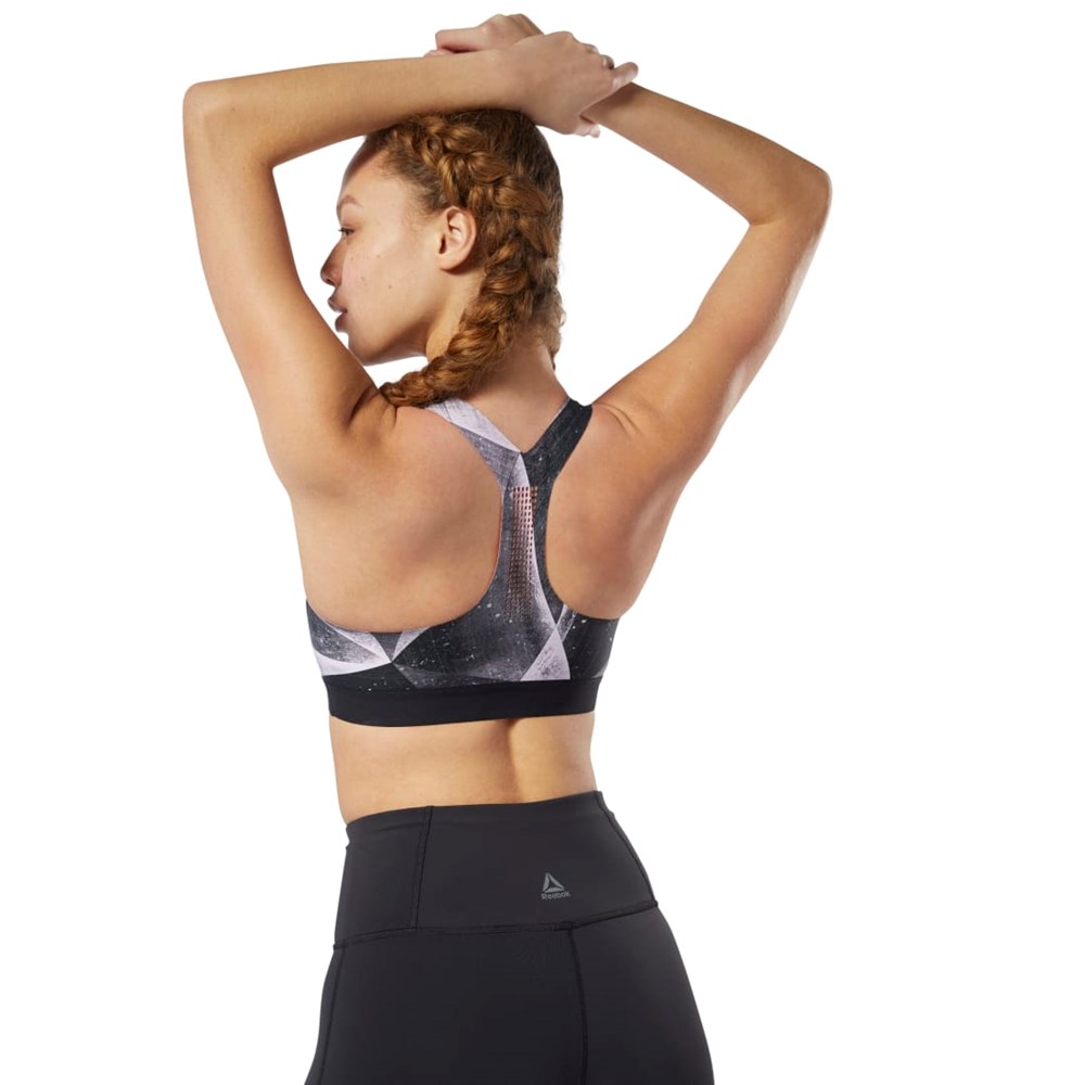 Reebok Reebok PureMove Bra - Shattered Ice Motion Sense ™ Mustat | OPKTEJ-597