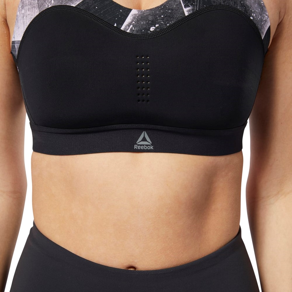 Reebok Reebok PureMove Bra - Shattered Ice Motion Sense ™ Mustat | OPKTEJ-597