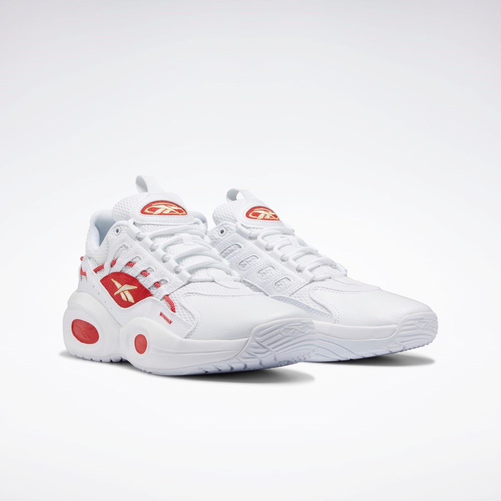 Reebok Reebok Solution Mid Basketball Shoes Valkoinen Punainen Kultaiset | AZEUBG-478