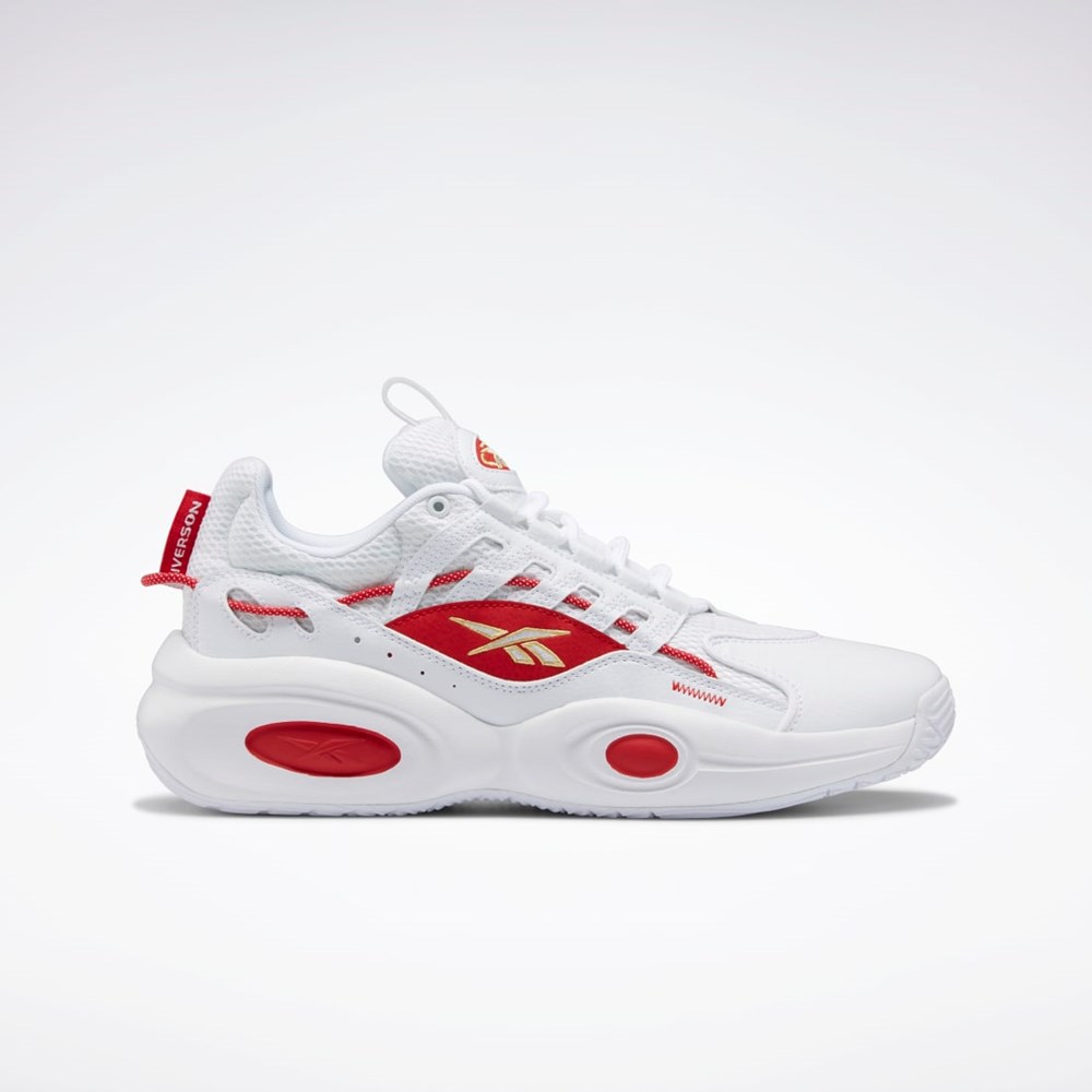 Reebok Reebok Solution Mid Basketball Shoes Valkoinen Punainen Kultaiset | AZEUBG-478