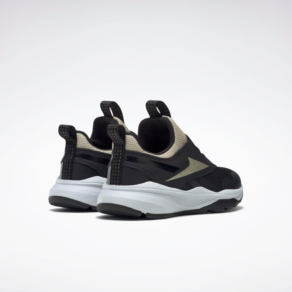 Reebok Reebok XT Sprinter Slip-On Shoes - Preschool Mustat Mustat Kultaiset | NYSAVI-082