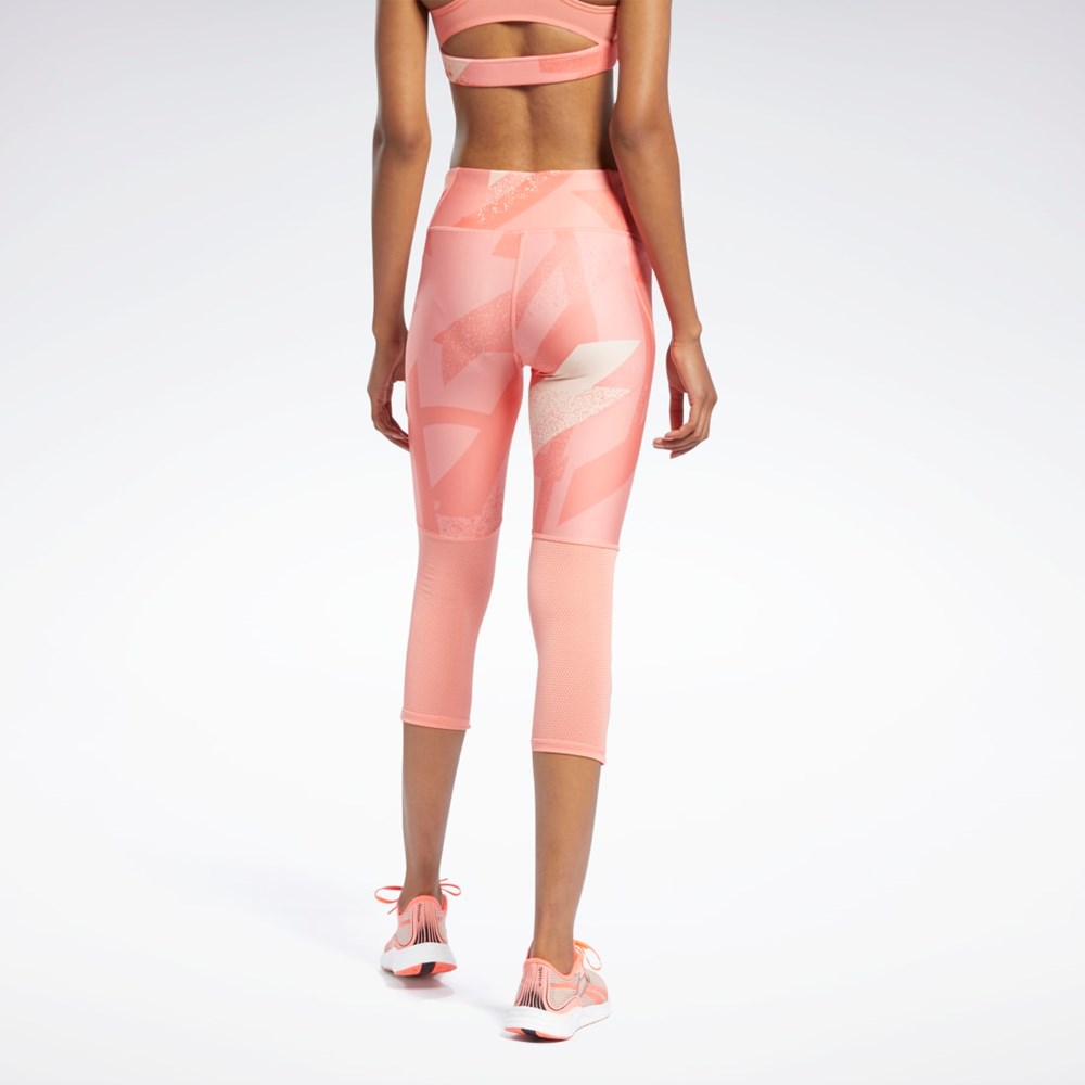 Reebok Run Essentials Allover Print 3/4 Leggings Koralli | ZTDLKN-396