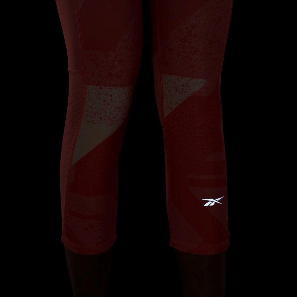 Reebok Run Essentials Allover Print 3/4 Leggings Koralli | ZTDLKN-396