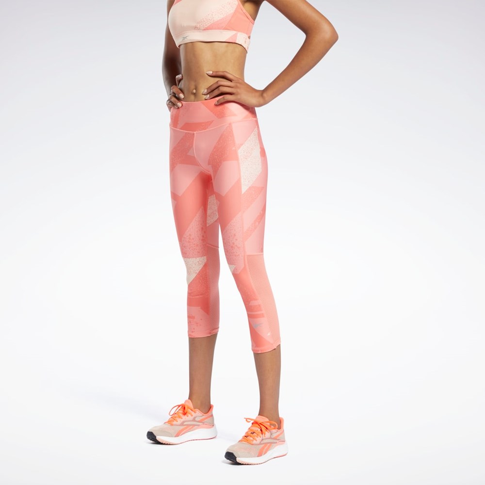 Reebok Run Essentials Allover Print 3/4 Leggings Koralli | ZTDLKN-396