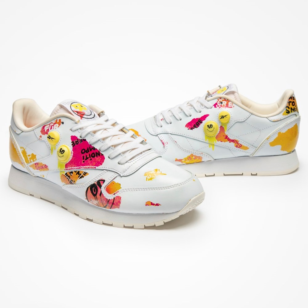 Reebok Smiley Classic Leather Pump 50th Shoes Valkoinen Valkoinen | KUYWXI-438