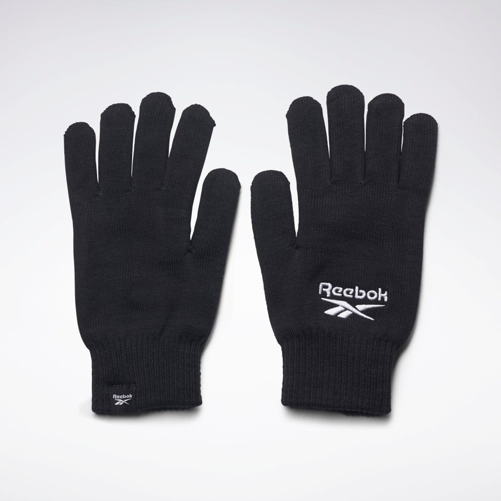Reebok Sports Essentials Logo Gloves Mustat | BWPVHZ-934