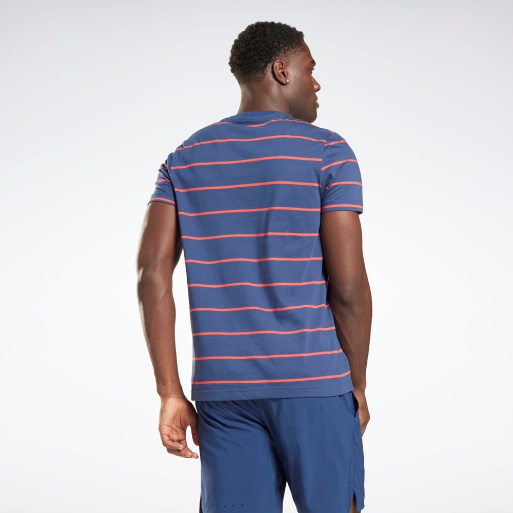 Reebok Stripe T-Shirt Sininen | FSHPMA-601