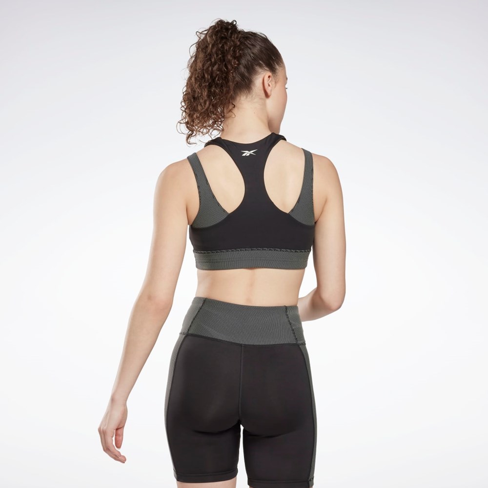 Reebok Studio Layered Bra Top Mustat | IPQWLC-169