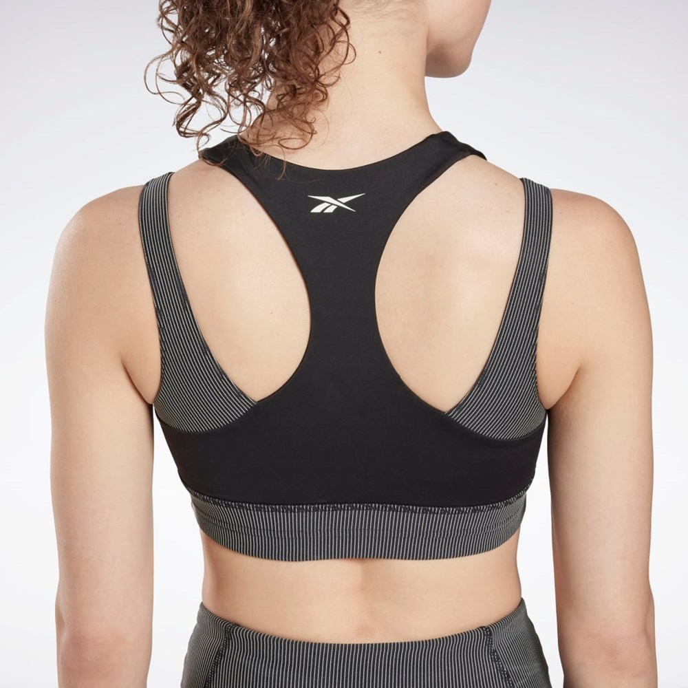 Reebok Studio Layered Bra Top Mustat | IPQWLC-169