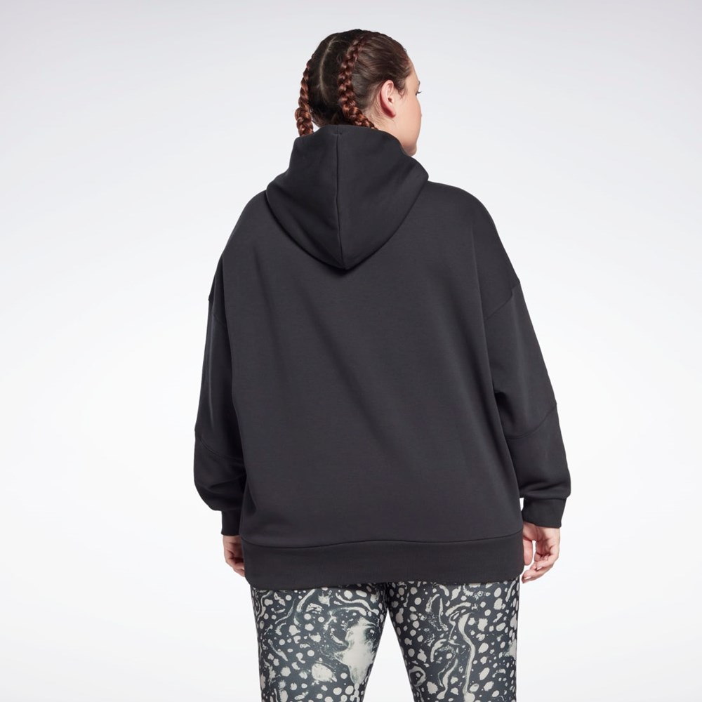 Reebok Studio Recycled Oversize Hoodie (Plus Size) Mustat | OWKBXH-041