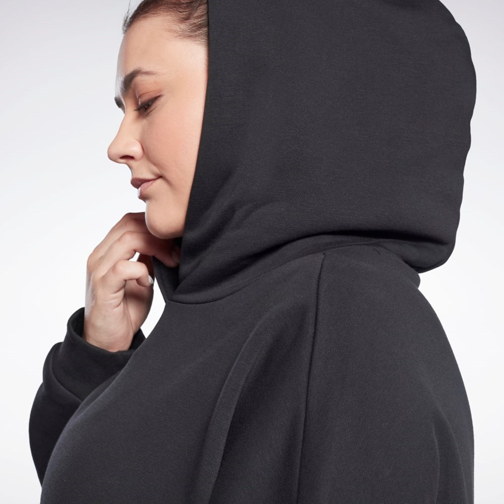 Reebok Studio Recycled Oversize Hoodie (Plus Size) Mustat | OWKBXH-041