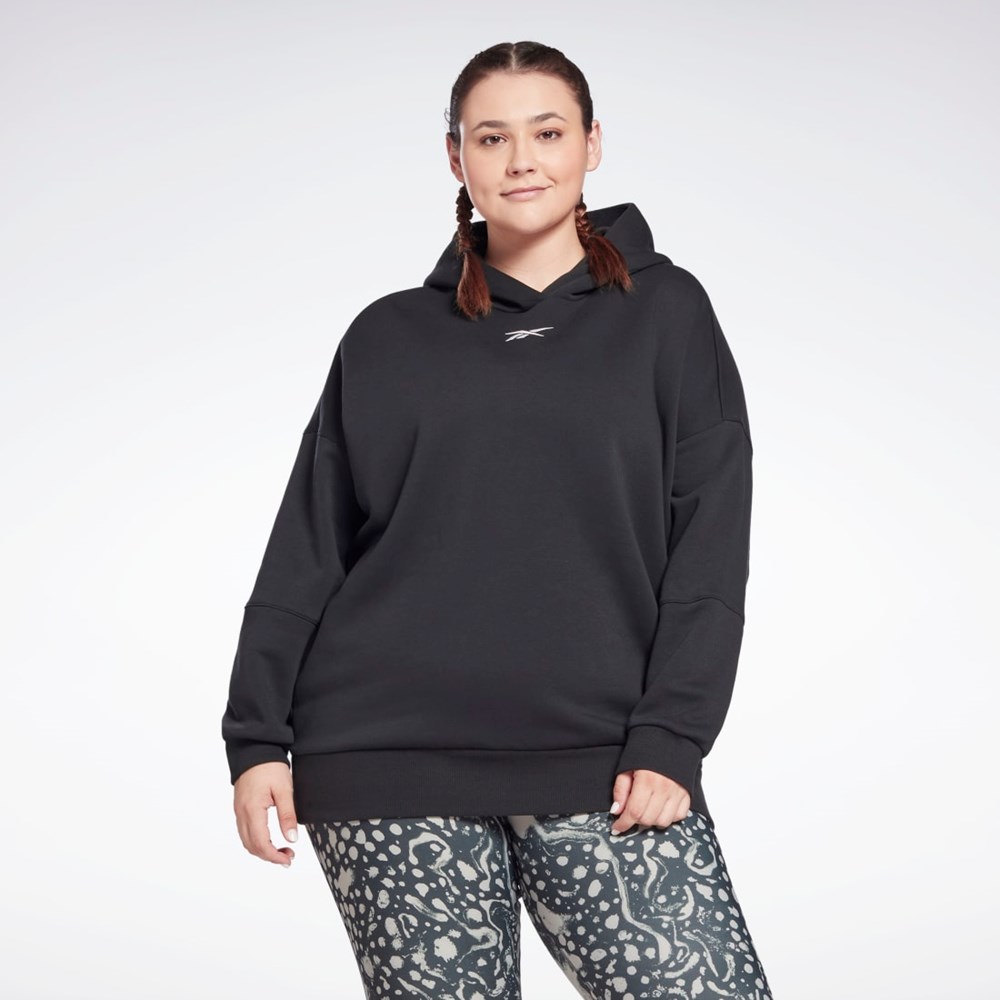 Reebok Studio Recycled Oversize Hoodie (Plus Size) Mustat | OWKBXH-041