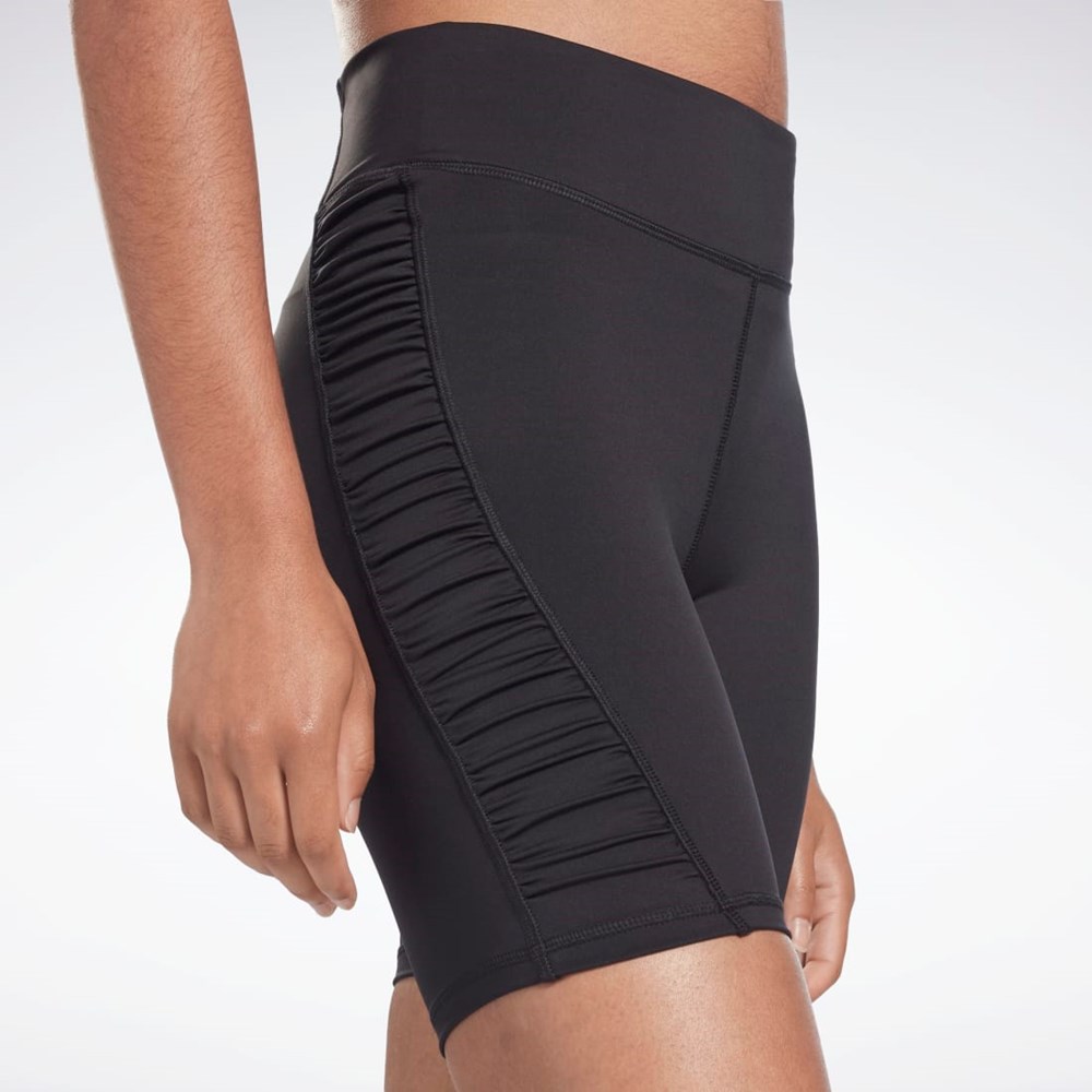Reebok Studio Ruched High Rise Legging Shorts Mustat | JLDGHW-210
