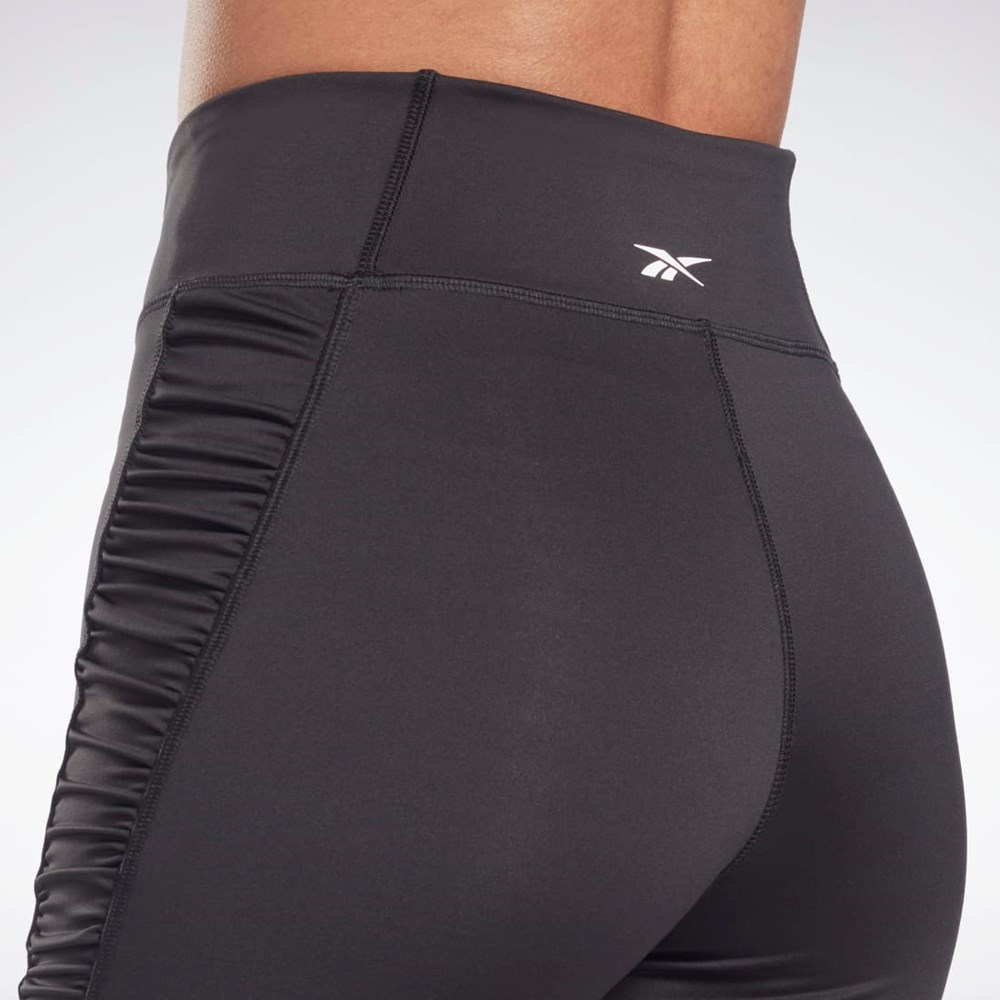Reebok Studio Ruched High Rise Legging Shorts Mustat | JLDGHW-210
