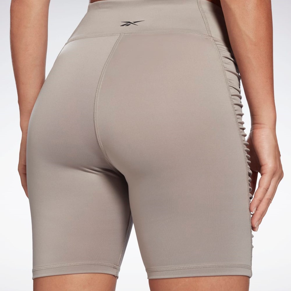 Reebok Studio Ruched High Rise Legging Shorts Harmaat | VPFQOW-534