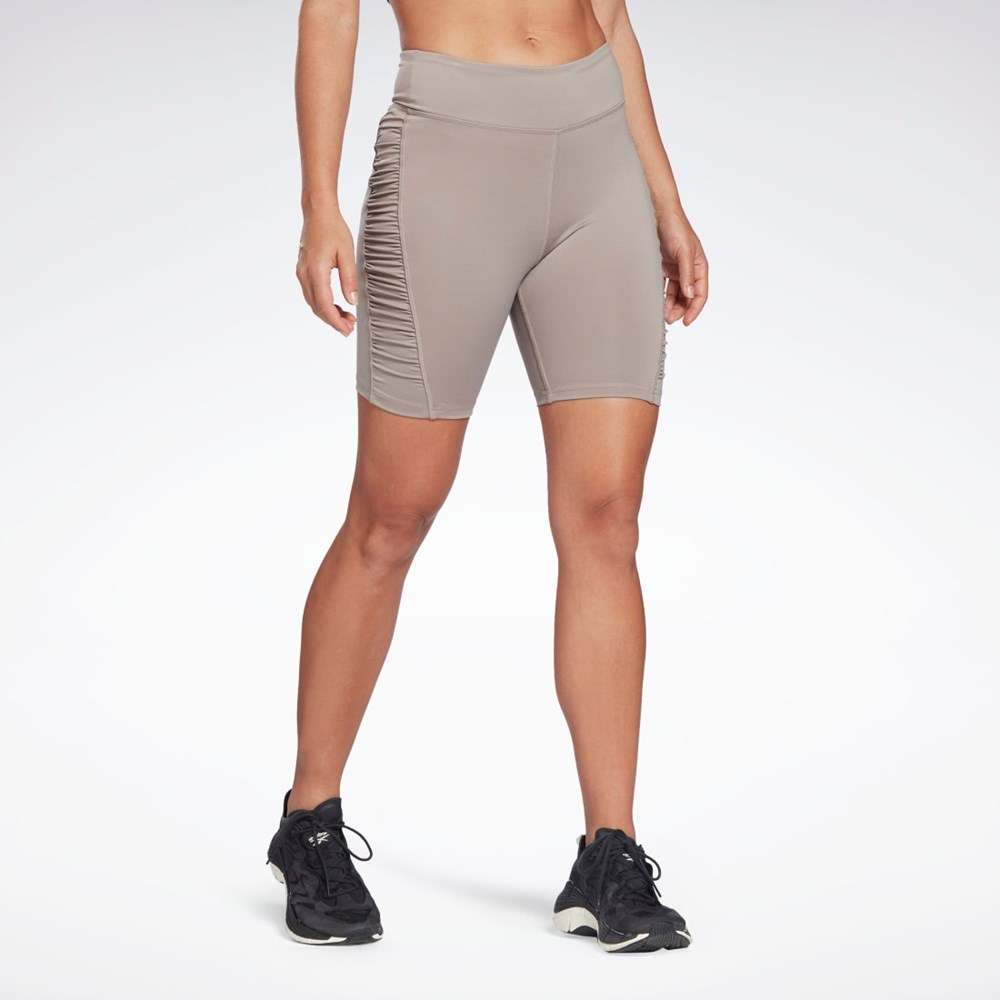 Reebok Studio Ruched High Rise Legging Shorts Harmaat | VPFQOW-534