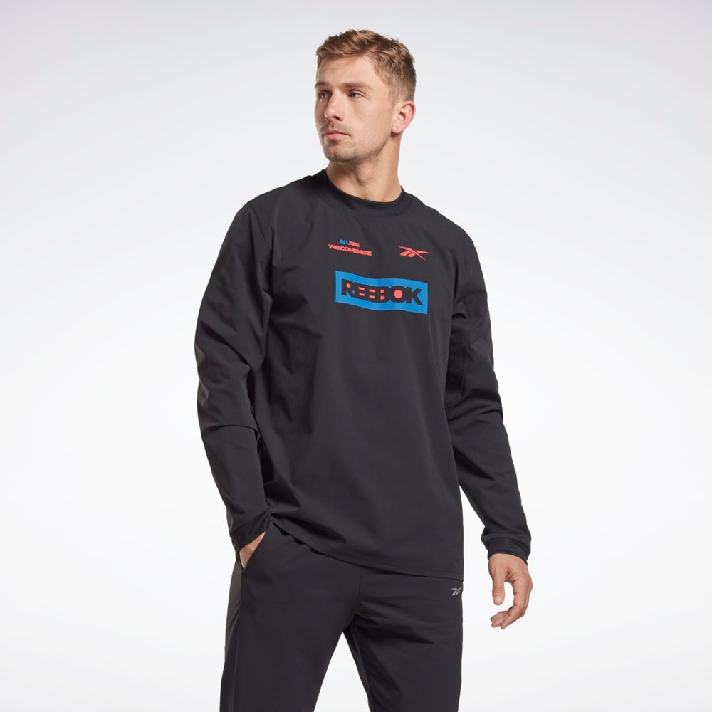 Reebok THERMOWARM+GRAPHENE Long Sleeve Välikerros T-Shirt Mustat | HUESRK-032