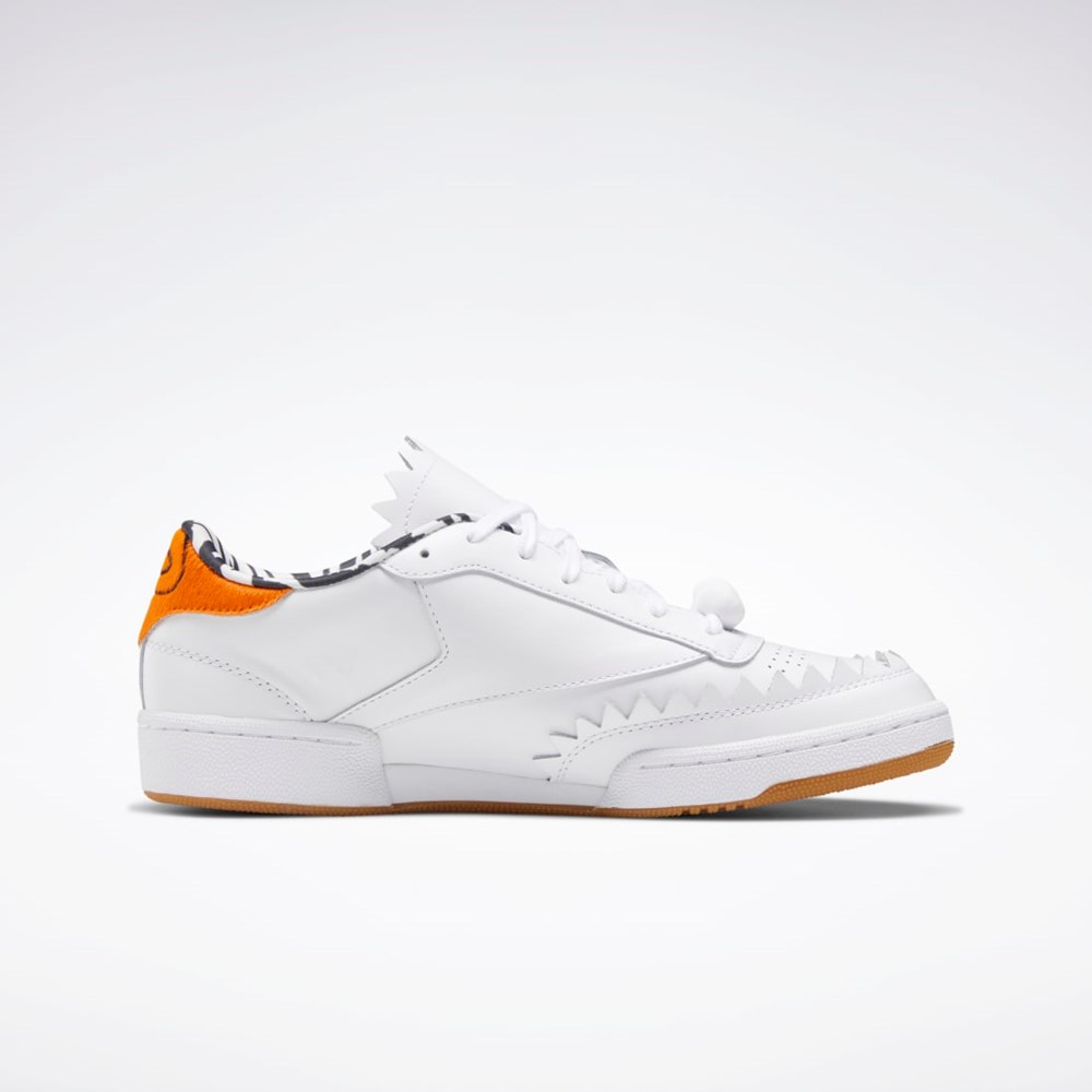 Reebok THE FLINTSTONES Club C Shoes Valkoinen Mustat Oranssi | TGABWD-029