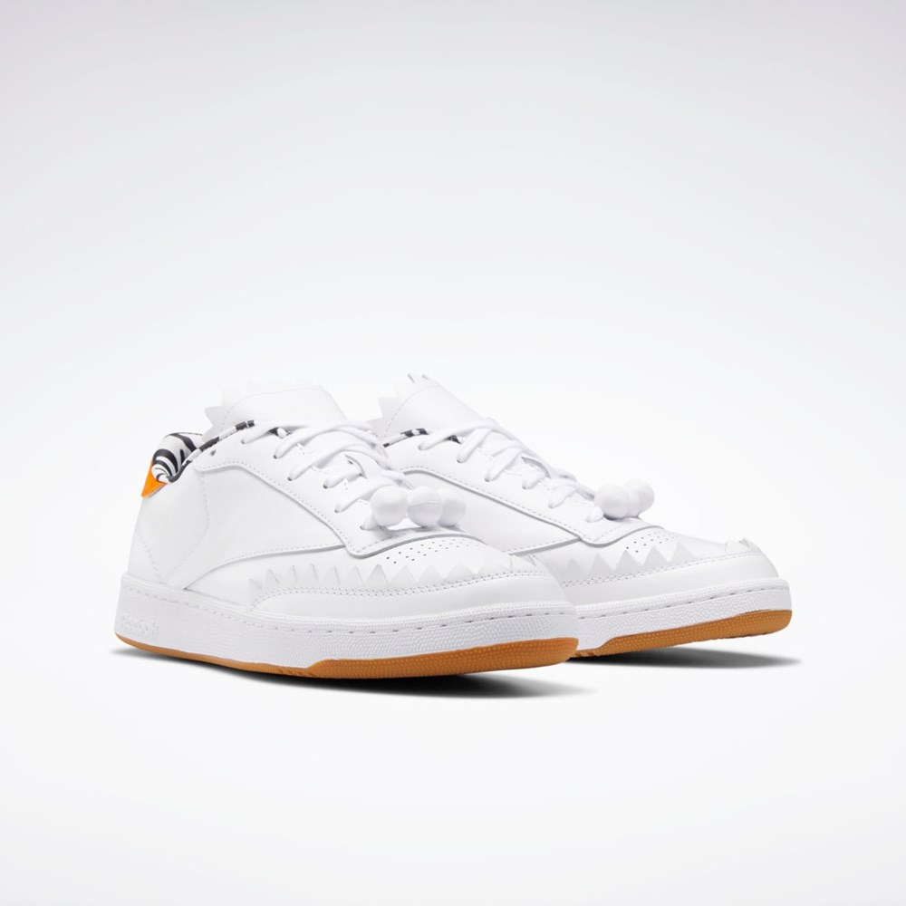 Reebok THE FLINTSTONES Club C Shoes Valkoinen Mustat Oranssi | TGABWD-029