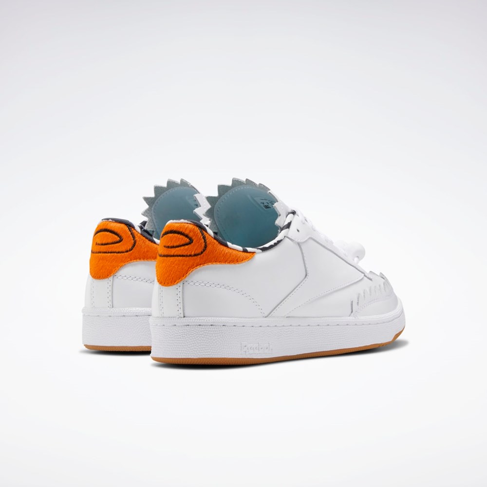 Reebok THE FLINTSTONES Club C Shoes Valkoinen Mustat Oranssi | TGABWD-029