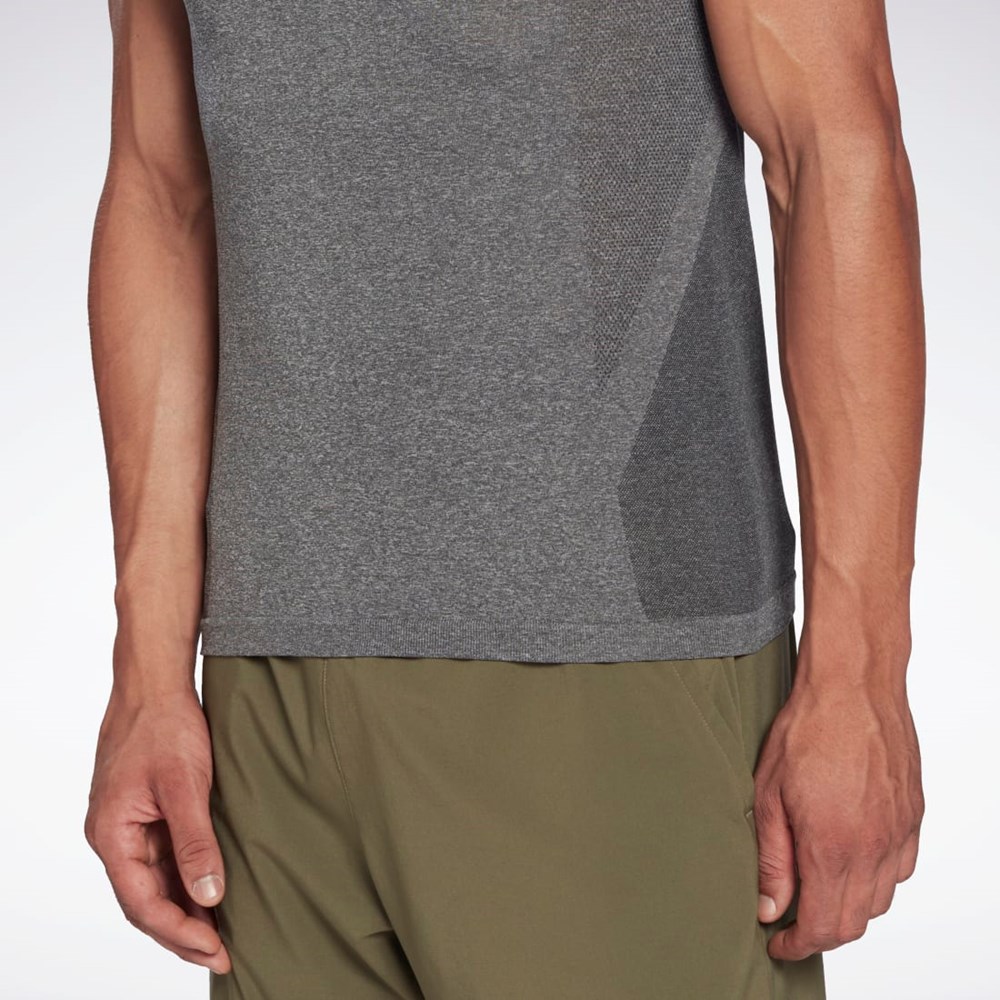 Reebok United By Fitness MyoKnit Seamless T-Shirt Mustat | LFEIBQ-812