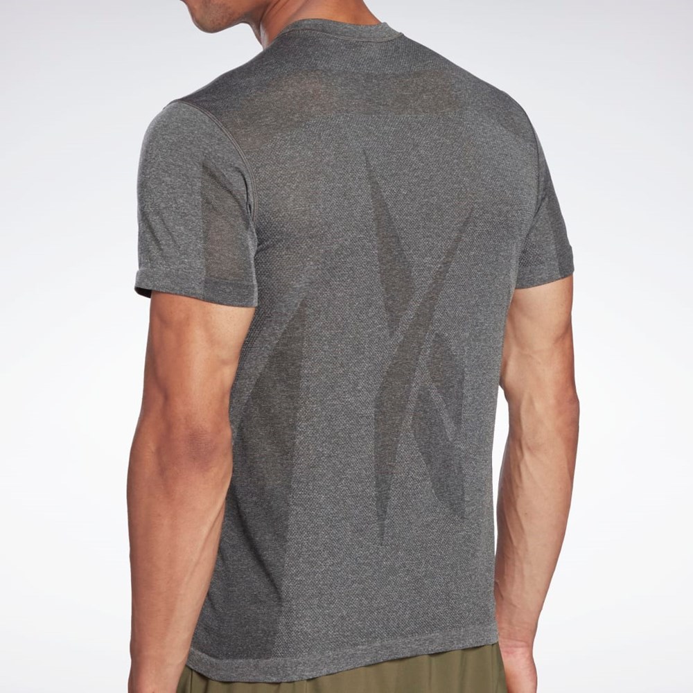 Reebok United By Fitness MyoKnit Seamless T-Shirt Mustat | LFEIBQ-812