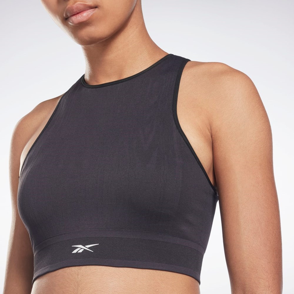 Reebok United By Fitness Myoknit Seamless Top Mustat | WFCGEQ-490