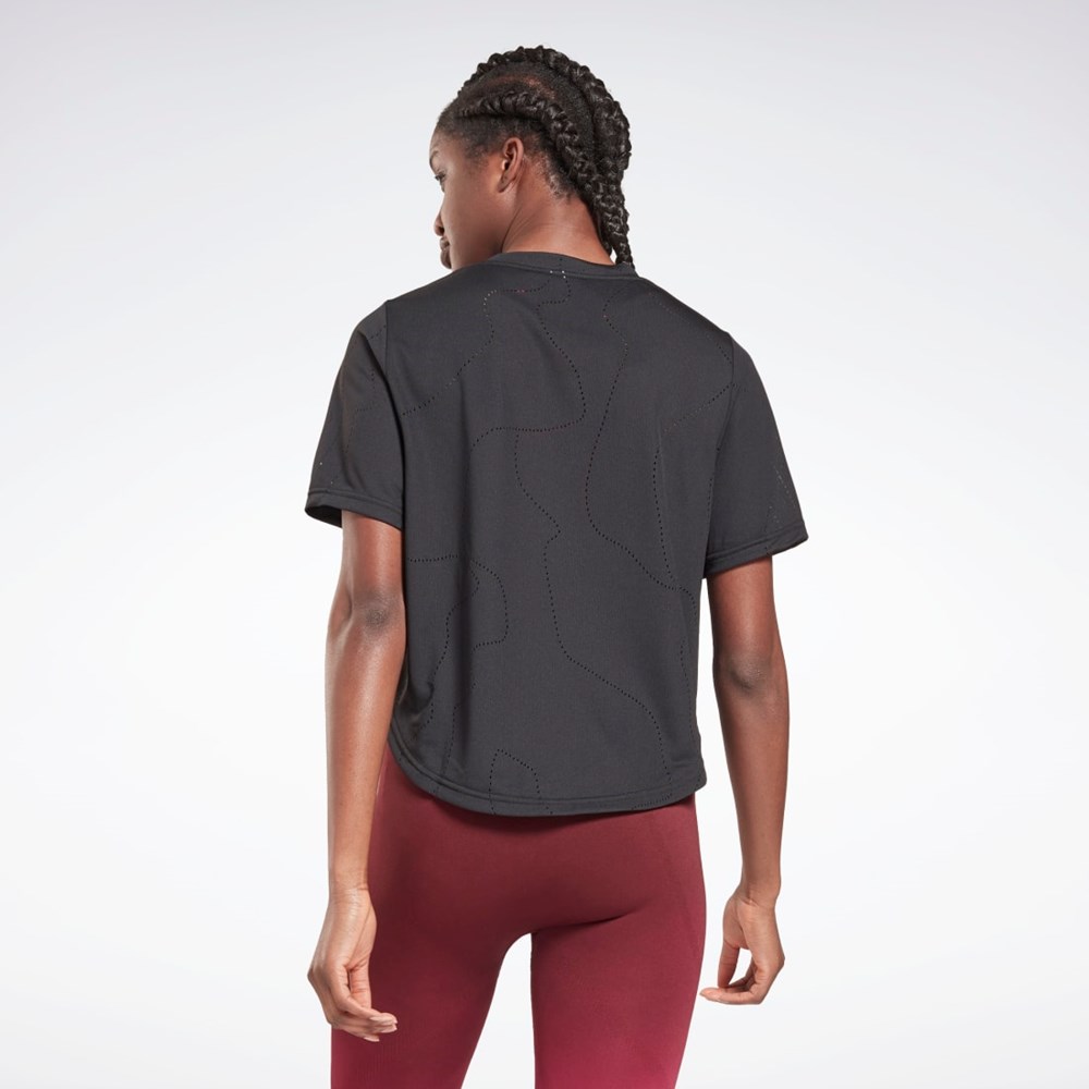 Reebok United By Fitness Perforated T-Shirt Mustat | ZTFOJB-250