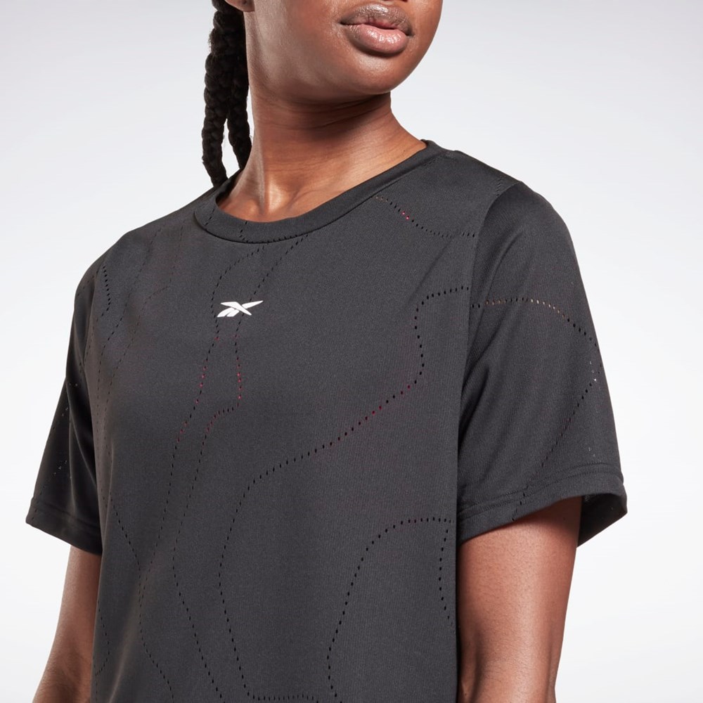 Reebok United By Fitness Perforated T-Shirt Mustat | ZTFOJB-250