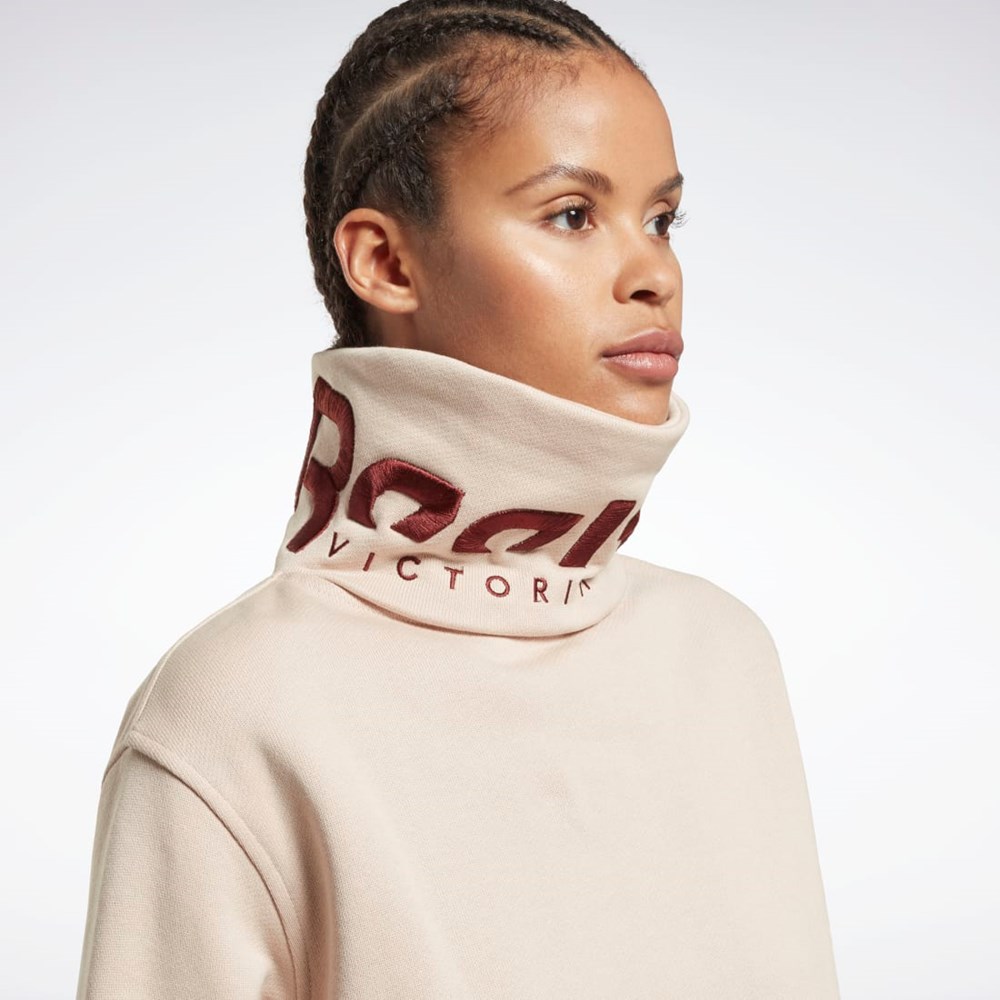 Reebok Victoria Beckham Cowl Neck Jumper Soft Ecru | QXSEID-026