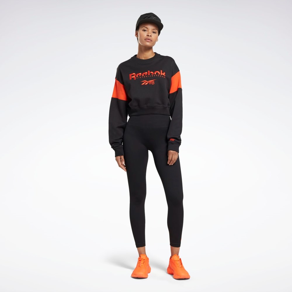 Reebok Victoria Beckham Graafinen Sweatshirt Mustat | LMDJPO-429