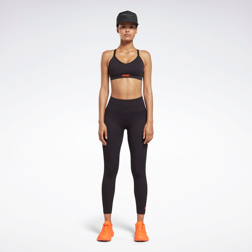 Reebok Victoria Beckham Light-Impact Seamless Bra Mustat | NKFXMT-037