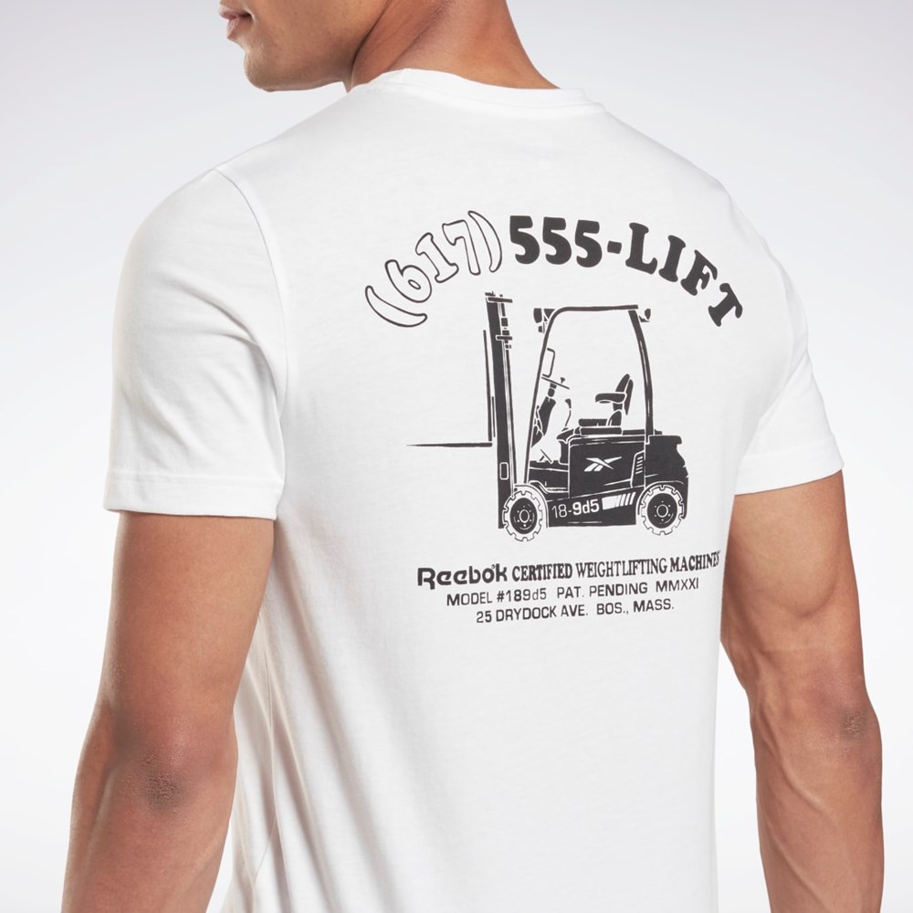Reebok Weightlifting Novelty Graafinen T-Shirt Valkoinen | MNVTLJ-832