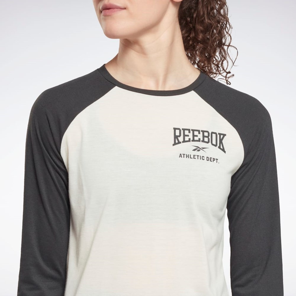 Reebok Workout Ready Baseball T-Shirt Valkoinen | TOMVDY-350