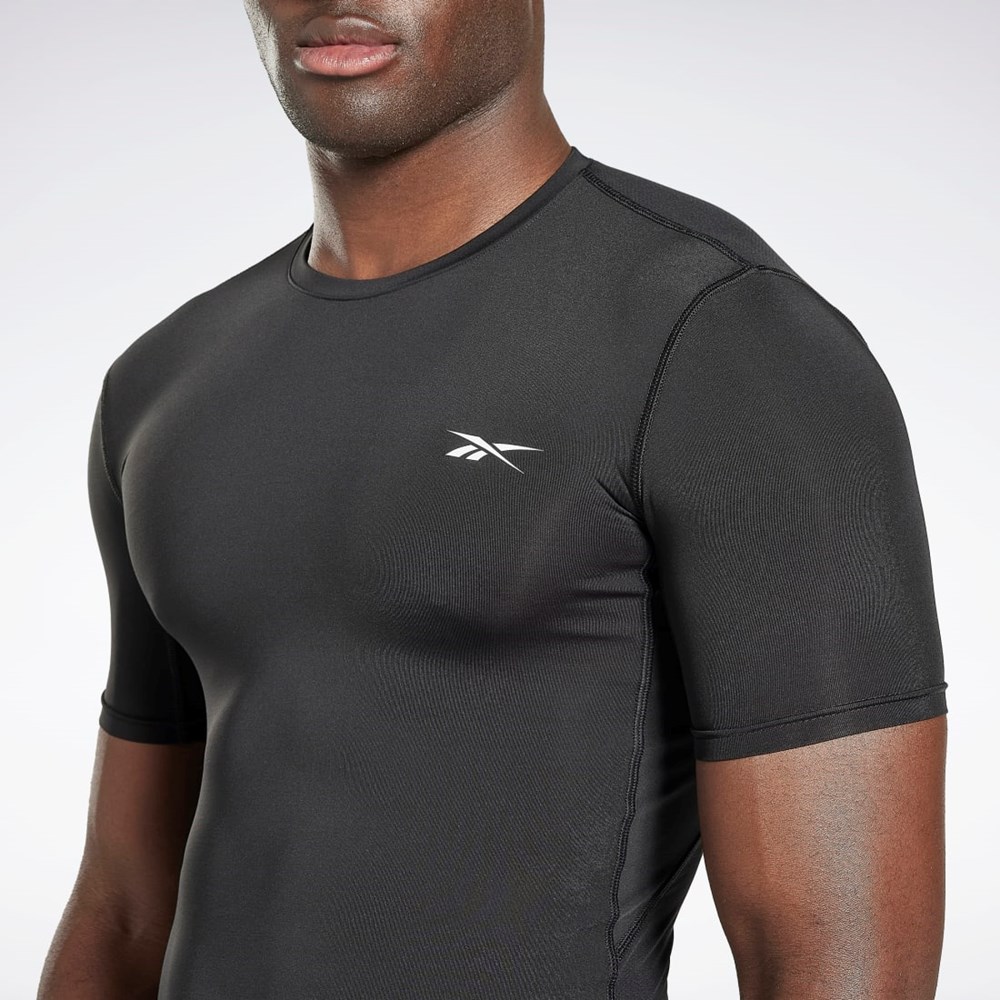 Reebok Workout Ready Compression T-Shirt Mustat | IDMNGV-210