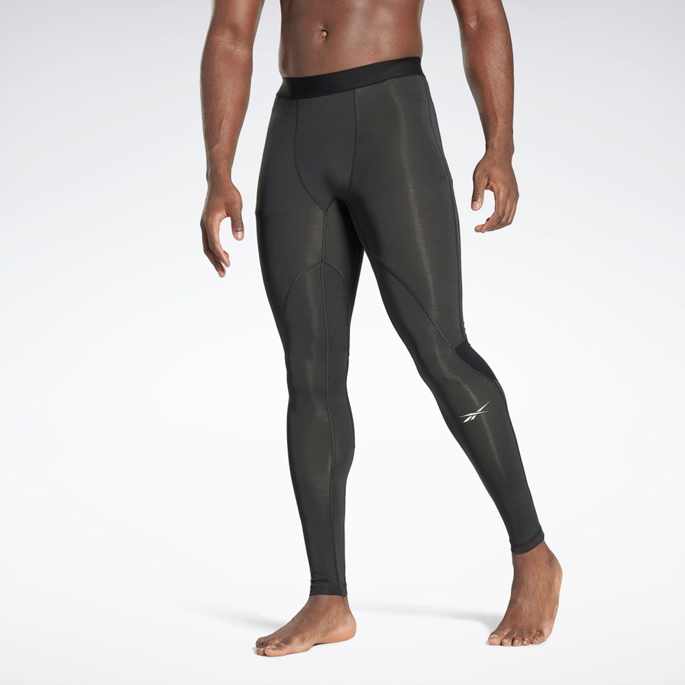 Reebok Workout Ready Compression Tights Mustat | PCXFWG-947