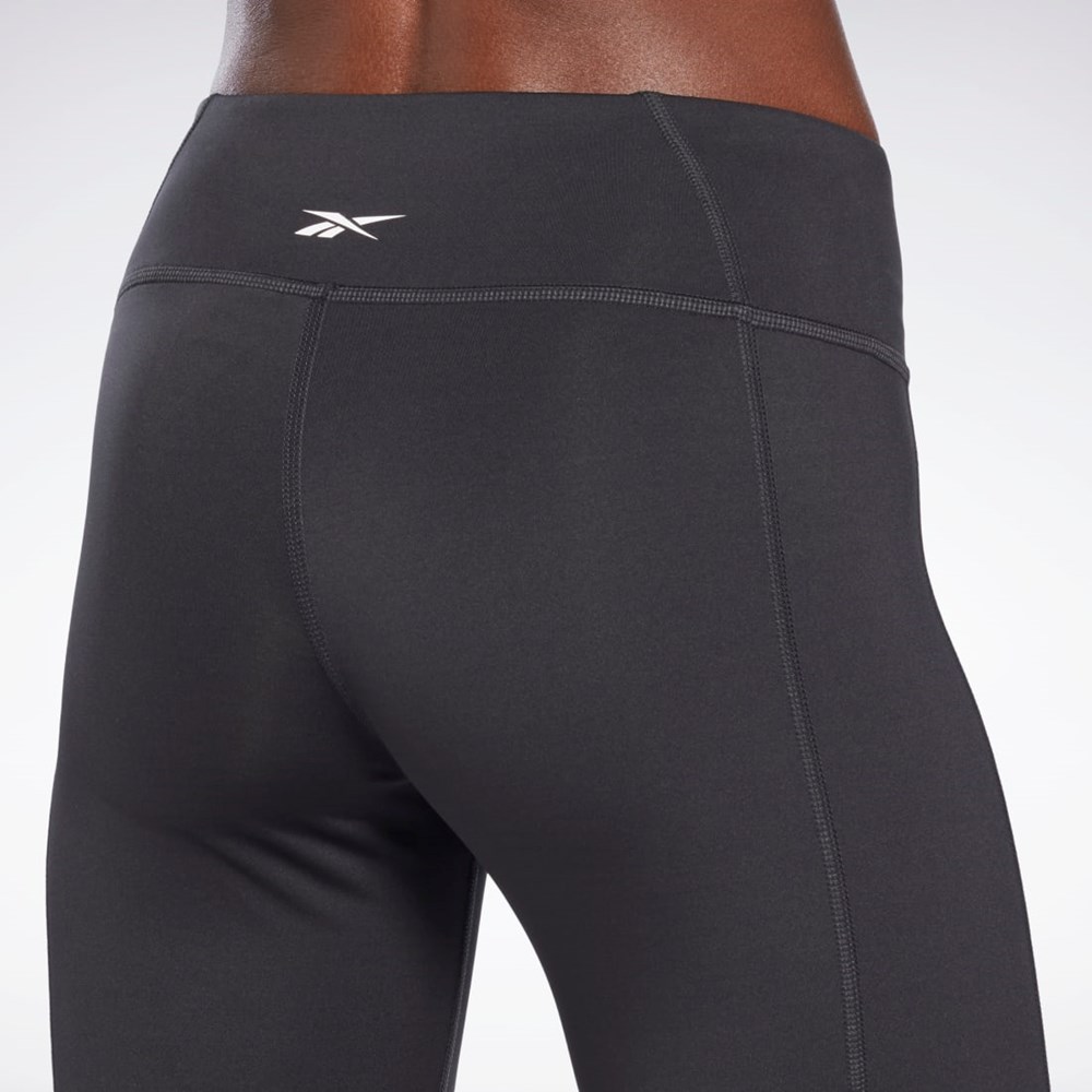 Reebok Workout Ready Mesh Capri Tights Mustat | PIETNK-706