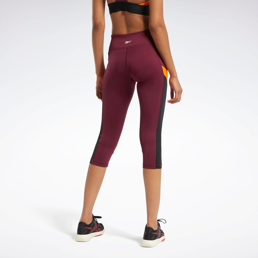 Reebok Workout Ready Mesh Capri Tights Viininpunainen | GIZLSN-805