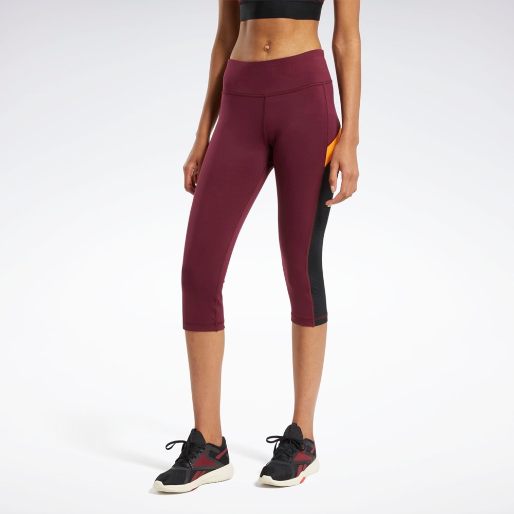 Reebok Workout Ready Mesh Capri Tights Viininpunainen | GIZLSN-805