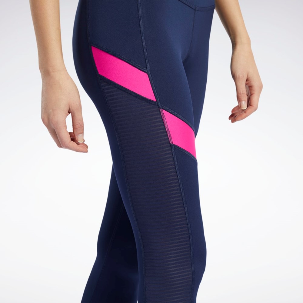 Reebok Workout Ready Mesh Leggings Laivastonsininen | FGSAIB-268